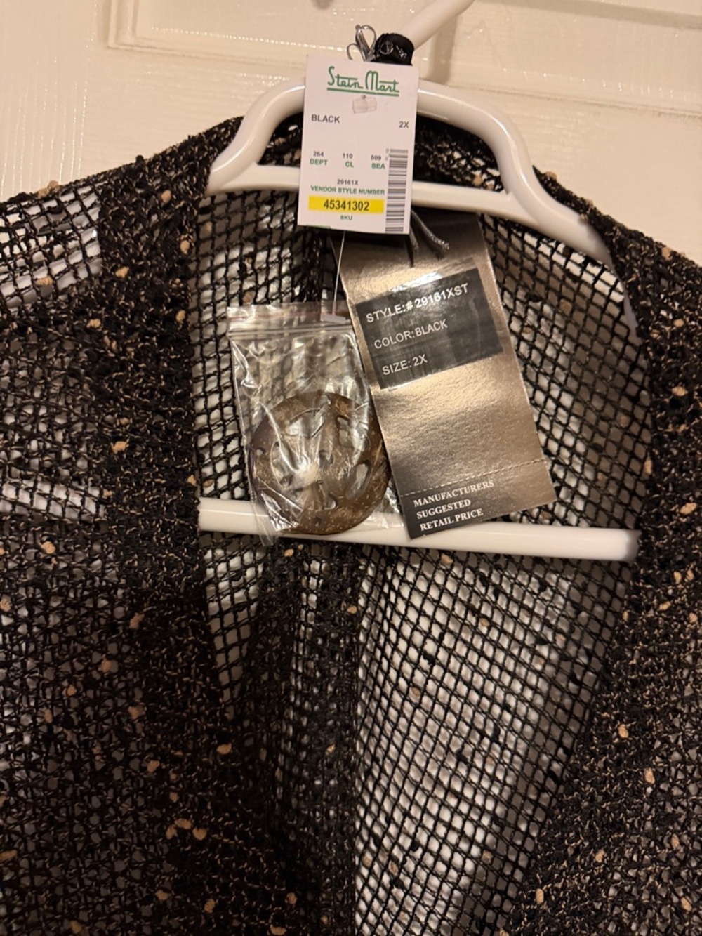 UnbrandedSheer Black Kimono Cover-Up & Mirror Image Metallic fishnet Cardigan - Picture 4 of 7